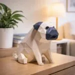Origami-Papercraft Mops-Hund
