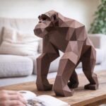 Papercraft de chimpanzé en origami 3D