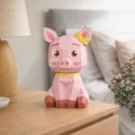 Papercraft de porquinho com laço em origami 3D