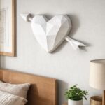 Papercraft de cœur Cupidon mural en origami 3D