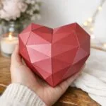 Papercraft cuore rosso in origami 3D