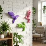 Papercraft de colibri em origami 3D