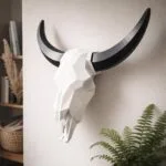 Papercraft de crâne de bison en origami 3D