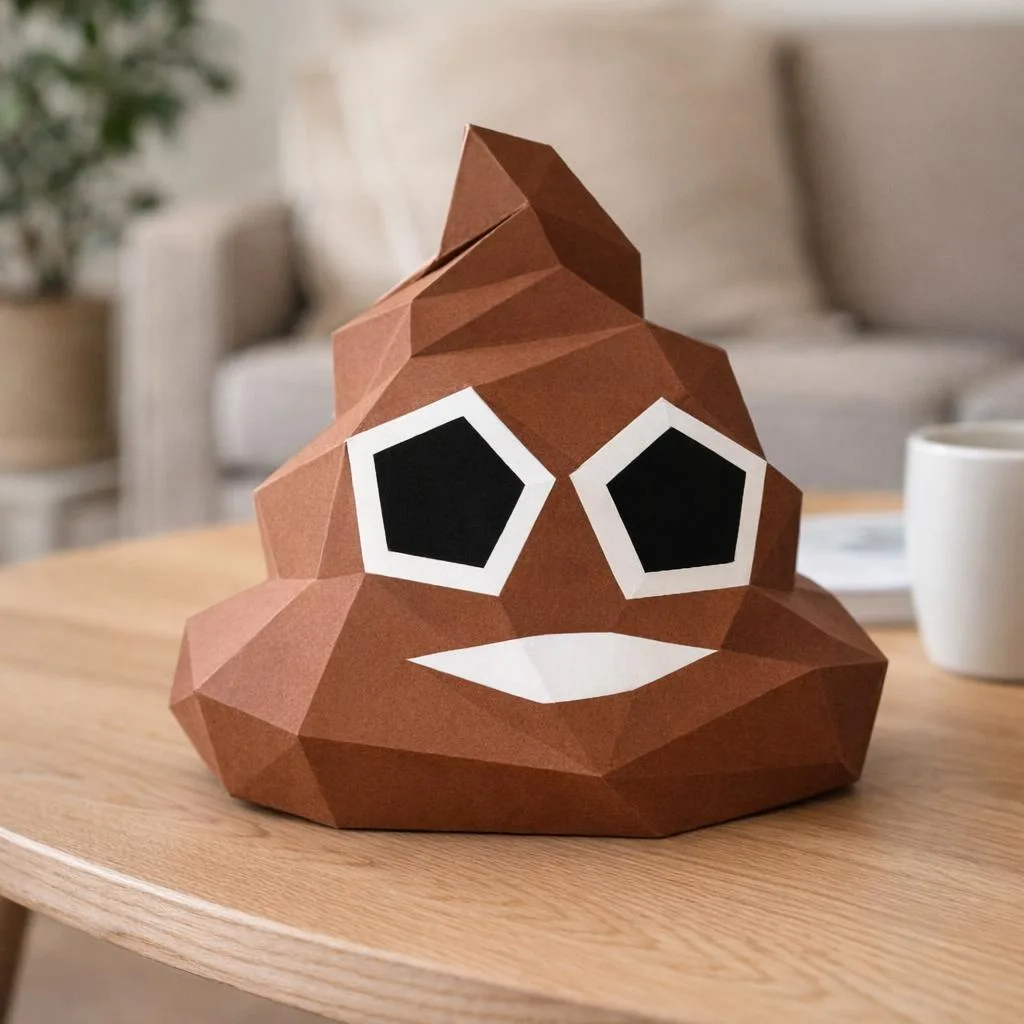 Papercraft di cacca divertente in origami 3D