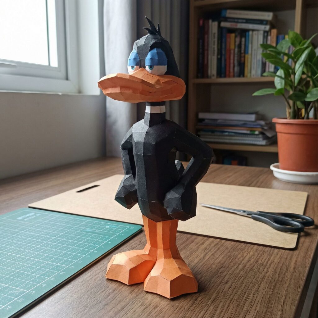 Papercraft de Daffy Duck en origami 3D