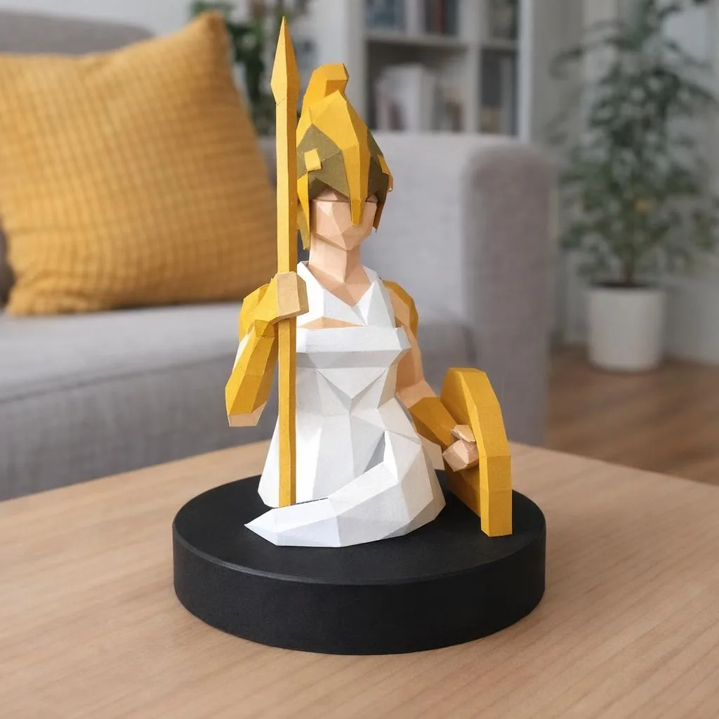 Papercraft de déesse Athenea en origami 3D