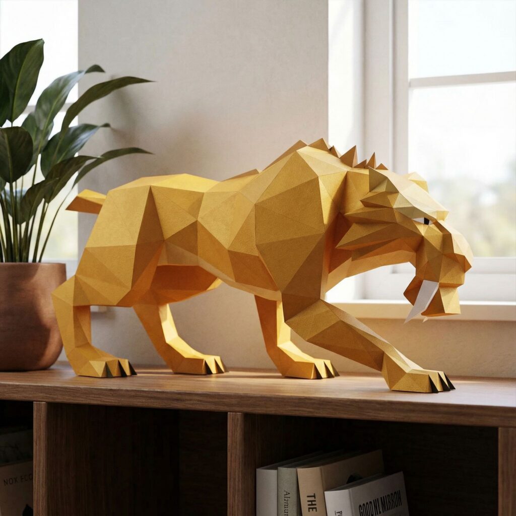 Papercraft de Diego l'âge de glace en origami 3D