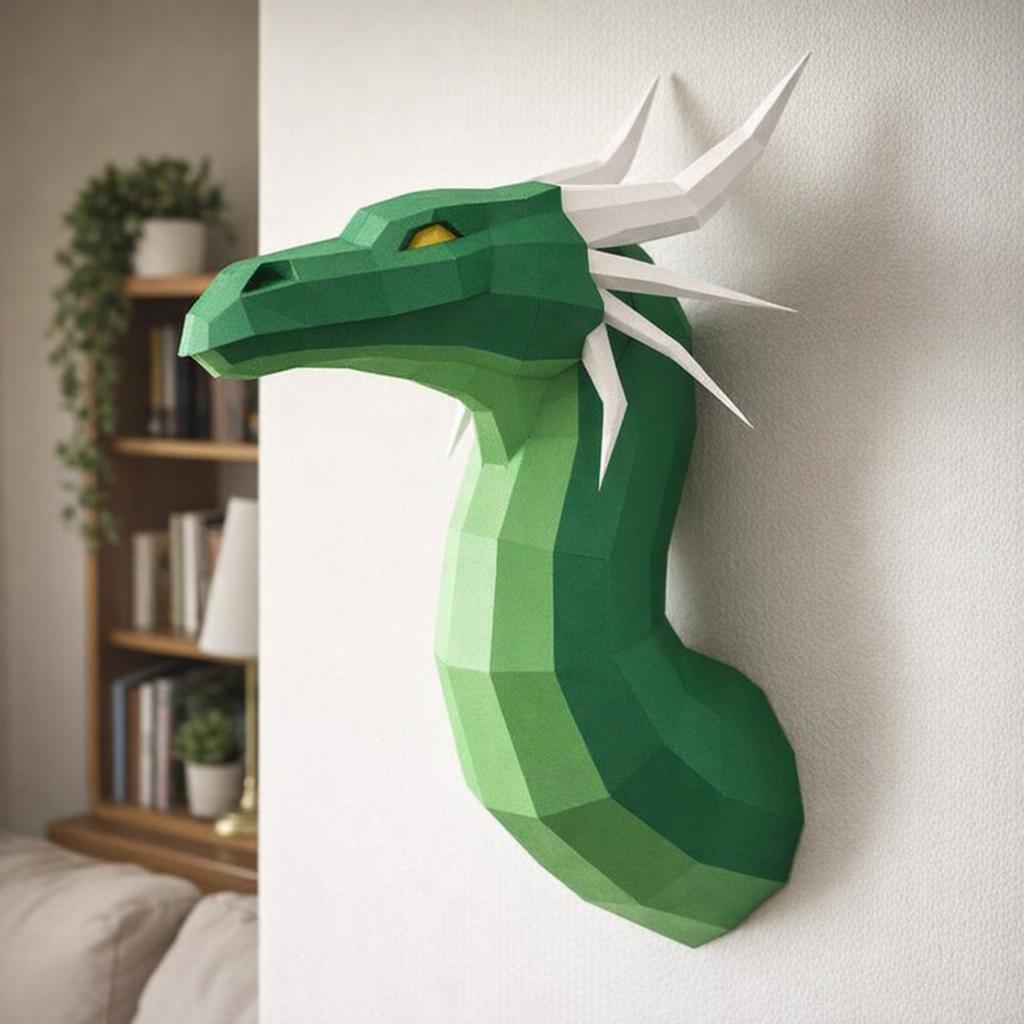 Papercraft de dragon en origami 3D