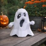Papercraft de fantôme Halloween en origami 3D