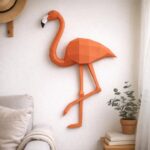 Papercraft de flamant rose en origami 3D