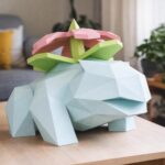 Papercraft de Venusaur Pokémon em origami 3D