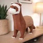 Papercraft de hurón en origami 3D