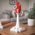 Papercraft de fusée qui décolle en origami 3D