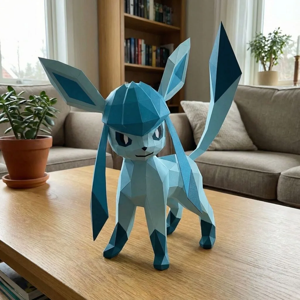 Papercraft de Givrali Pokémon debout en origami 3D