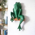 Papercraft de grenouille assise en origami 3D