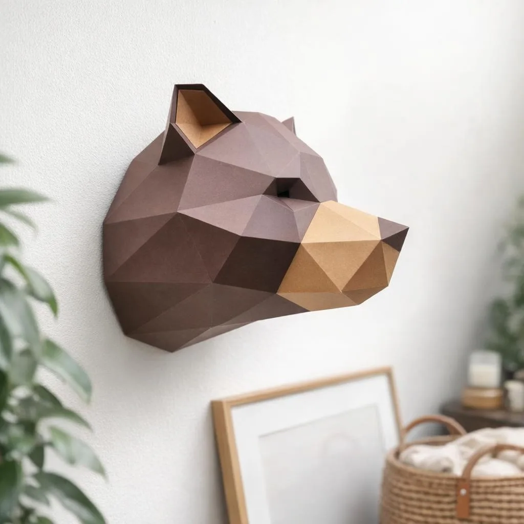 Papercraft de Grizzly em origami 3D