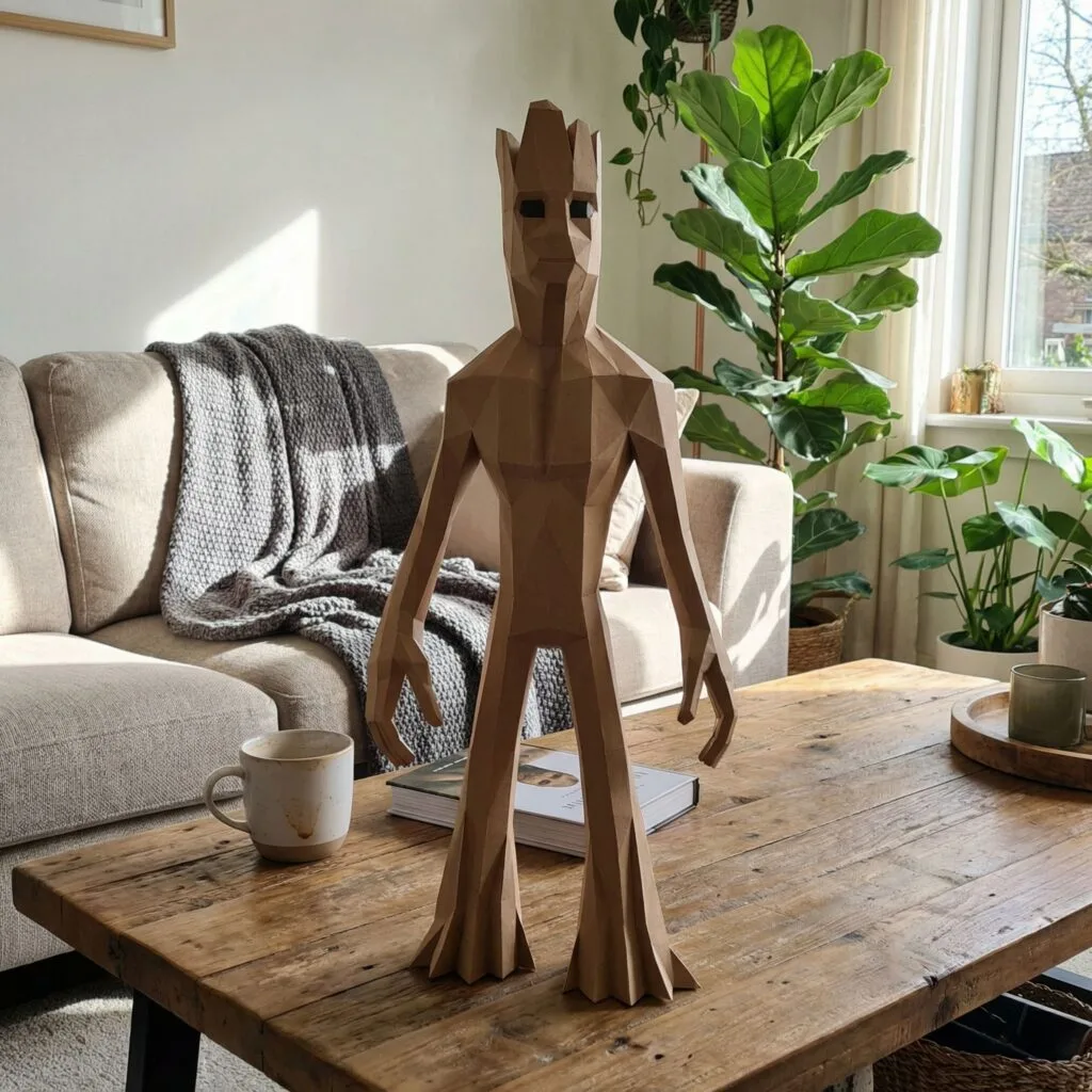 Papercraft von erwachsenem Groot als 3D-Origami
