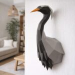 Papercraft de grue demoiselle en origami 3D