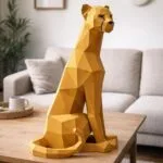 Papercraft de guepardo en origami 3D
