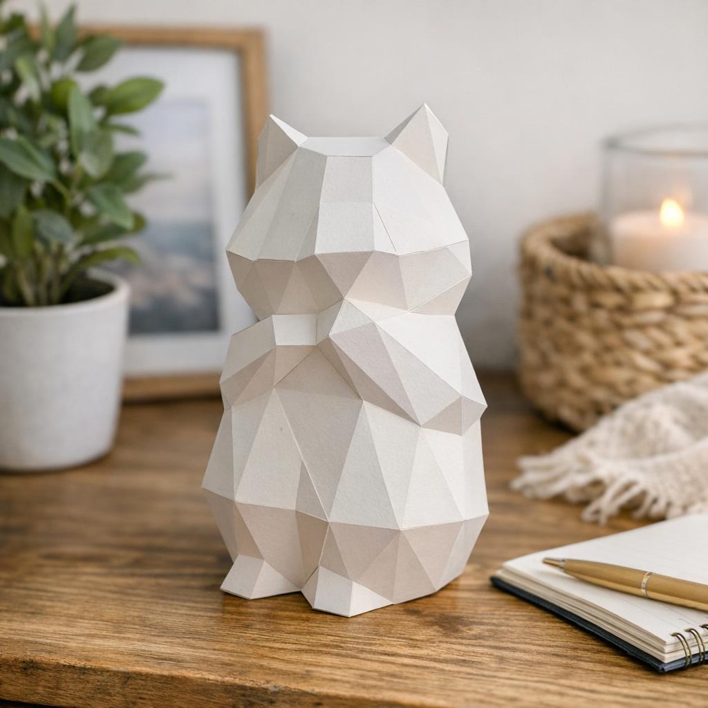 Papercraft de hamster en origami 3D