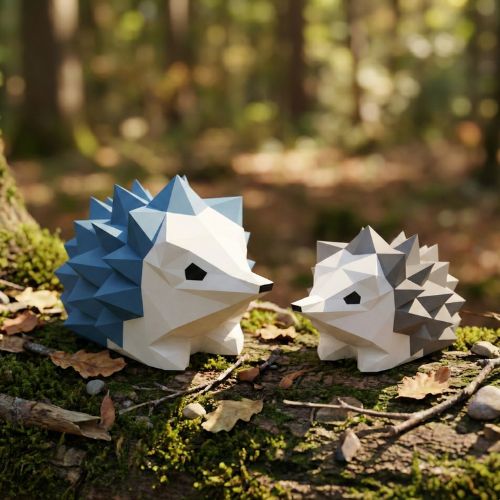 Papercraft de faon endormi et allongé en origami 3D