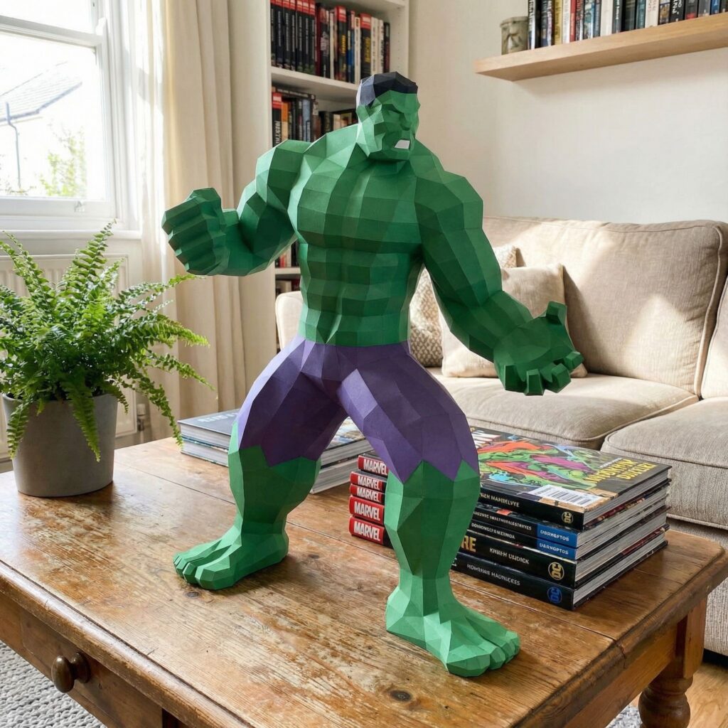 Papercraft de Hulk en origami 3D