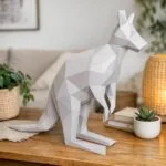 Papercraft de canguru em origami 3D