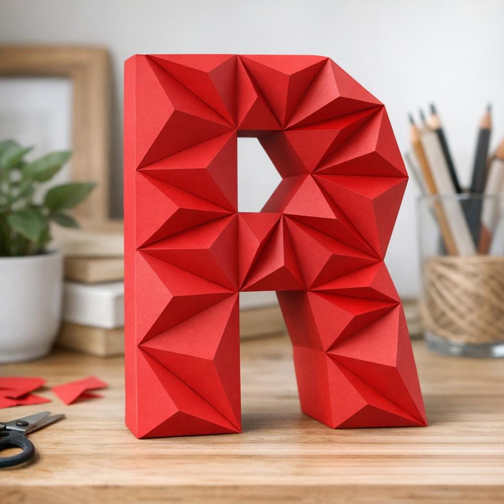 Papercraft lettre S en origami