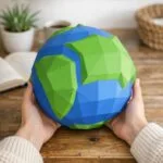 Papercraft del pianeta Terra in origami 3D