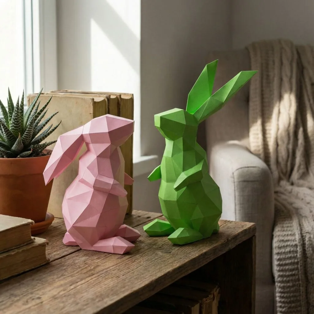 Papercraft di coniglio in origami 3D