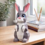Süßes 3D-Origami-Hasen-Papercraft