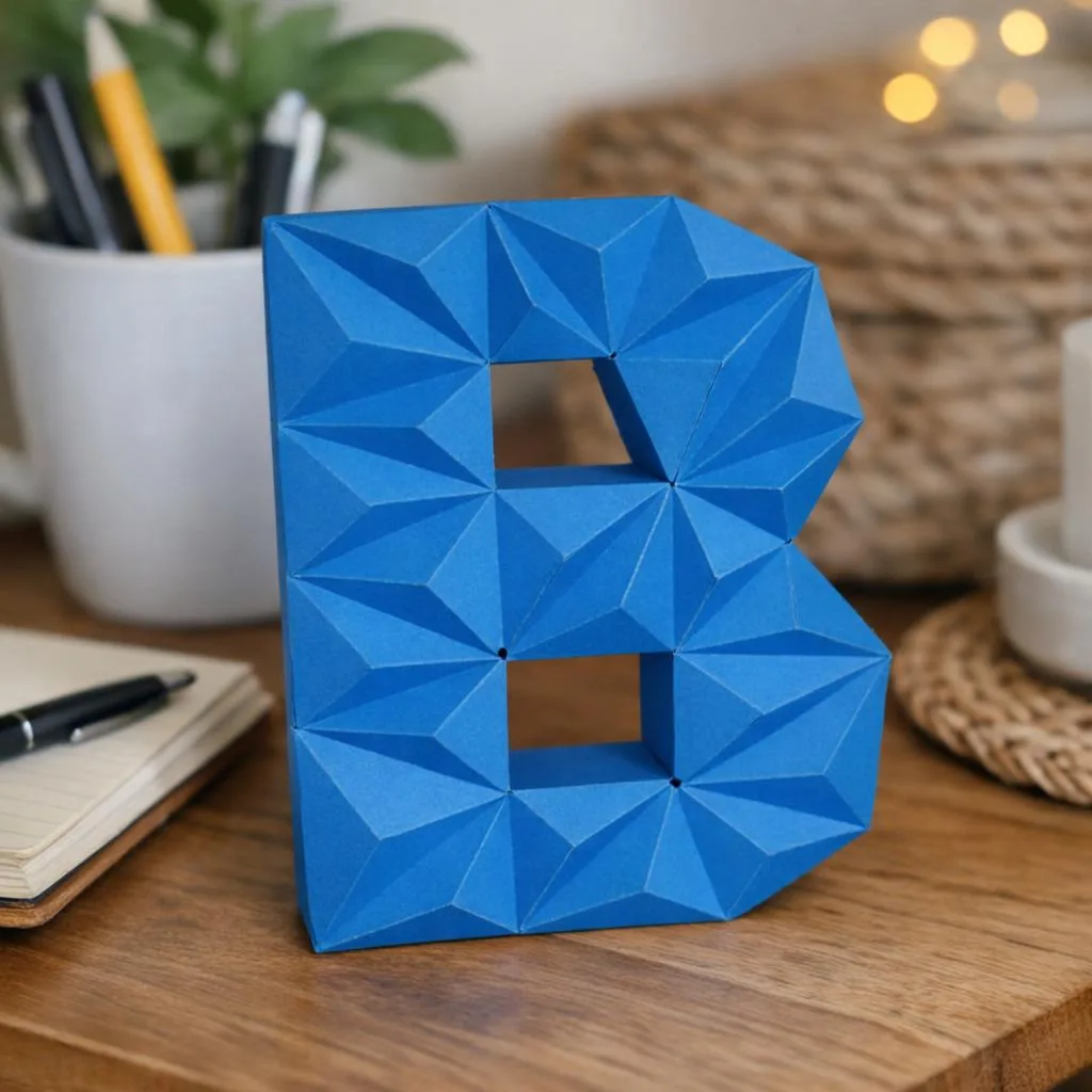 Papercraft della lettera B in origami