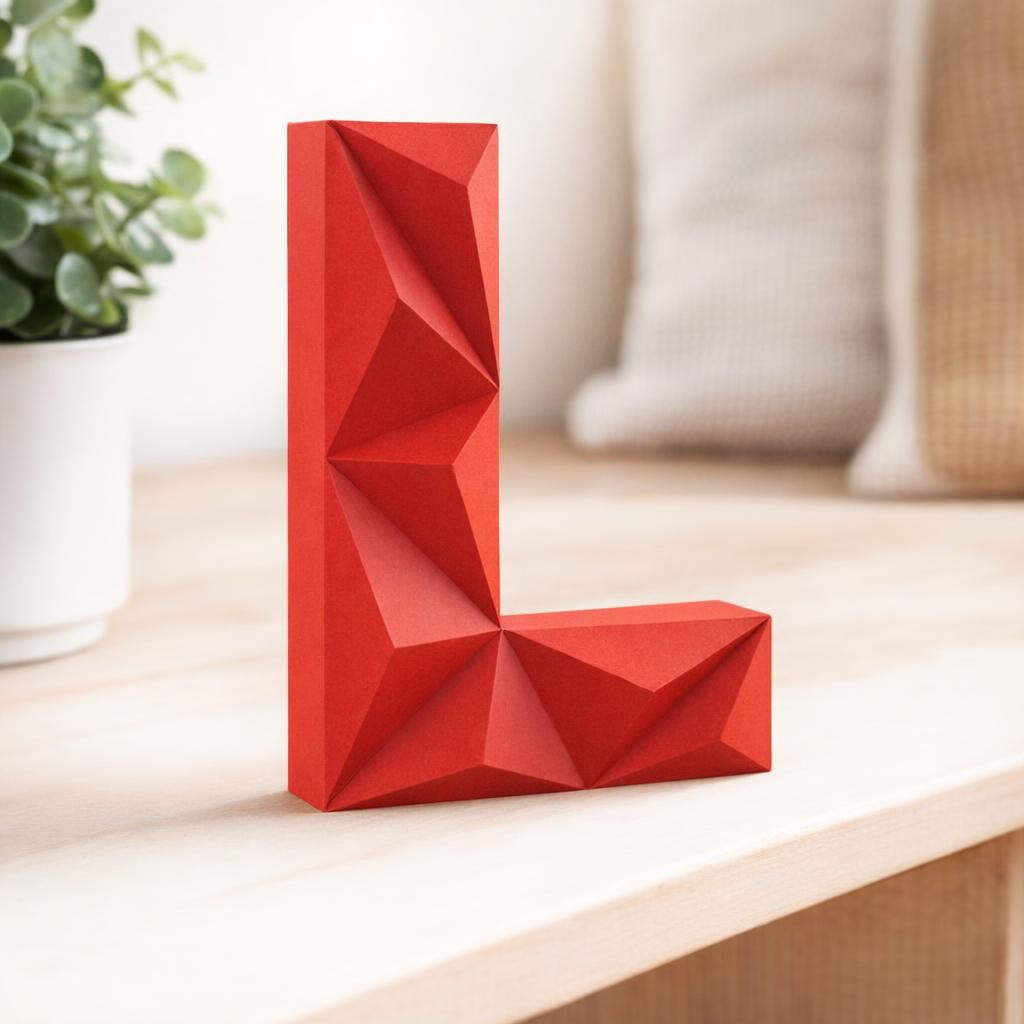 Papercraft de lettre L en origami