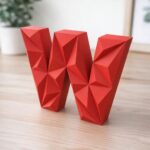 Papercraft de lettre W en origami