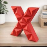Papercraft de lettre X en origami