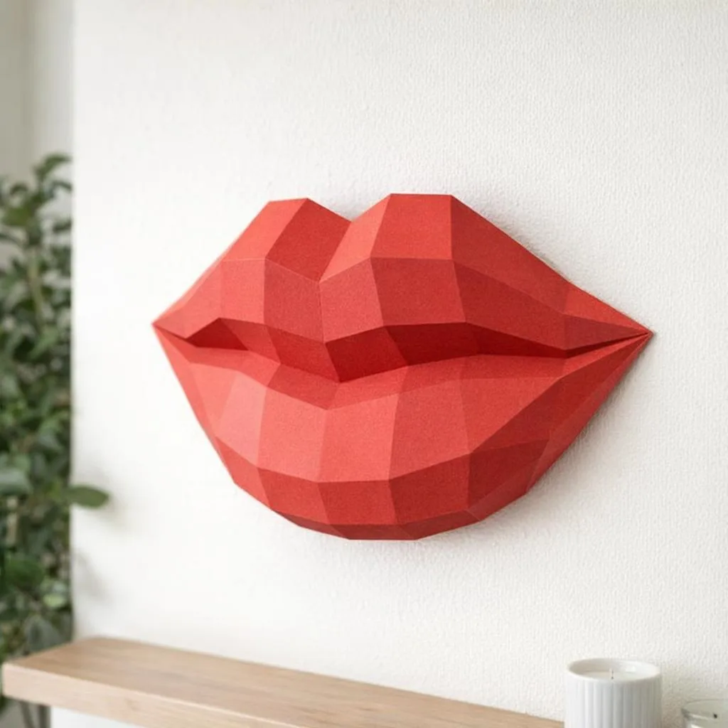 Papercraft-Lippen in 3D-Origami