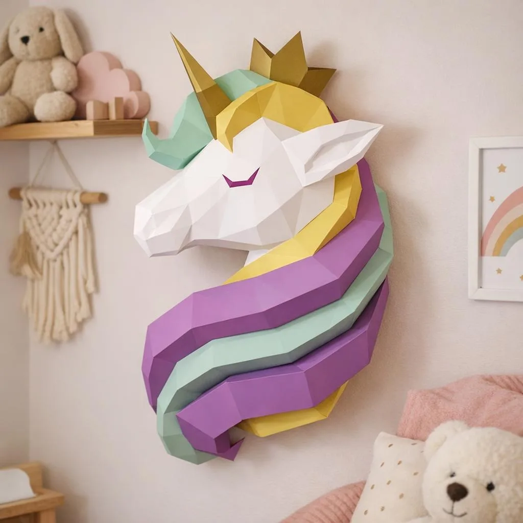 Papercraft Prinzessinnen-Einhorn aus Origami