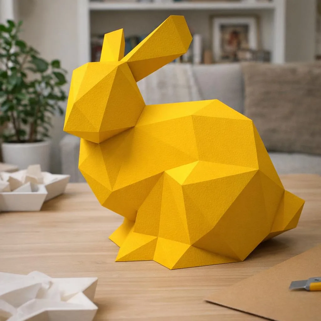 Papercraft di lepre in origami 3D