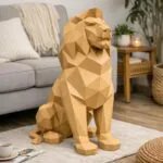 Papercraft de lion assis en origami 3D