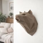 Papercraft Wolf im 3D-Origami-Stil