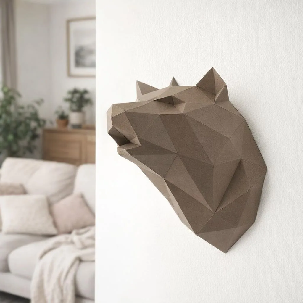Papercraft de lobo em origami 3D