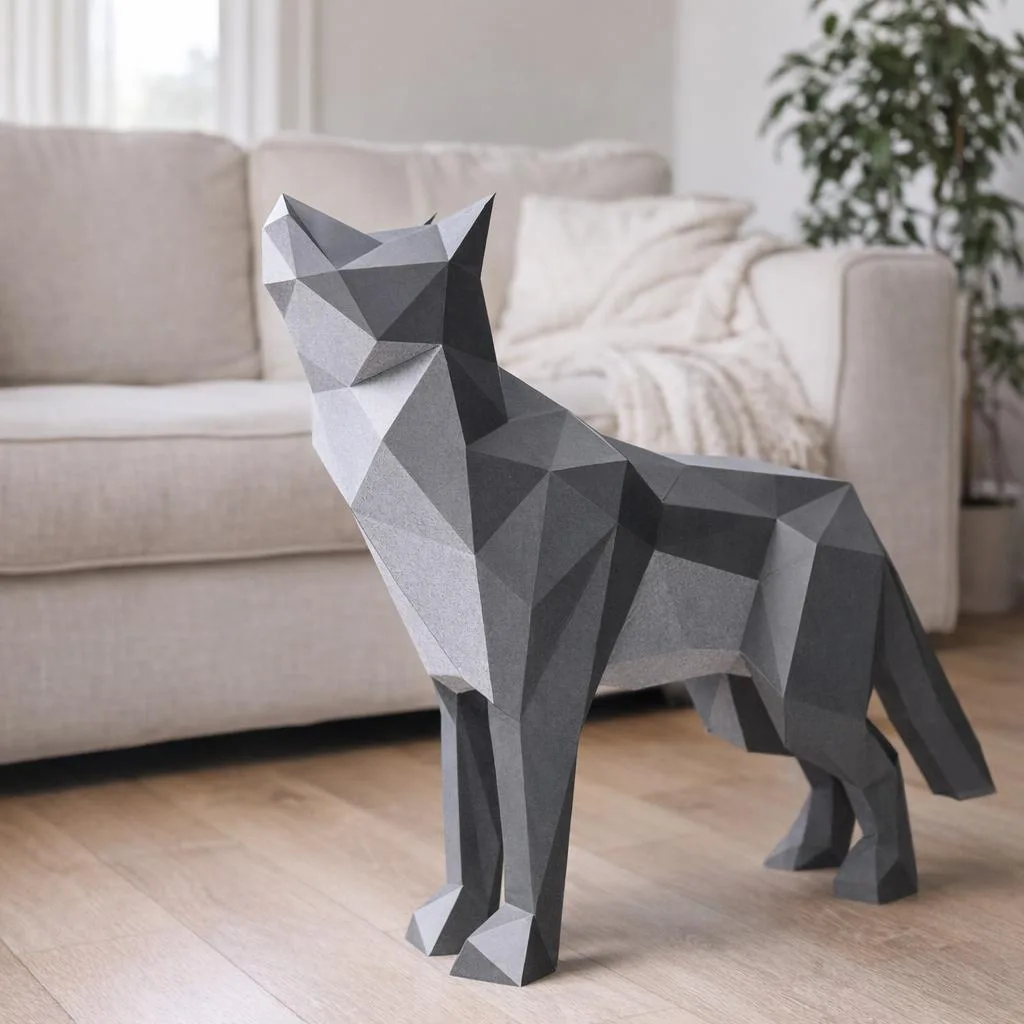 XXL Wolf Papercraft als 3D-Origami