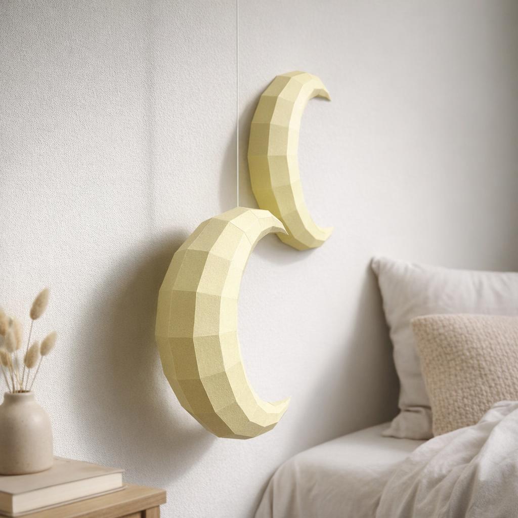 Papercraft de lune murale en origami 3D