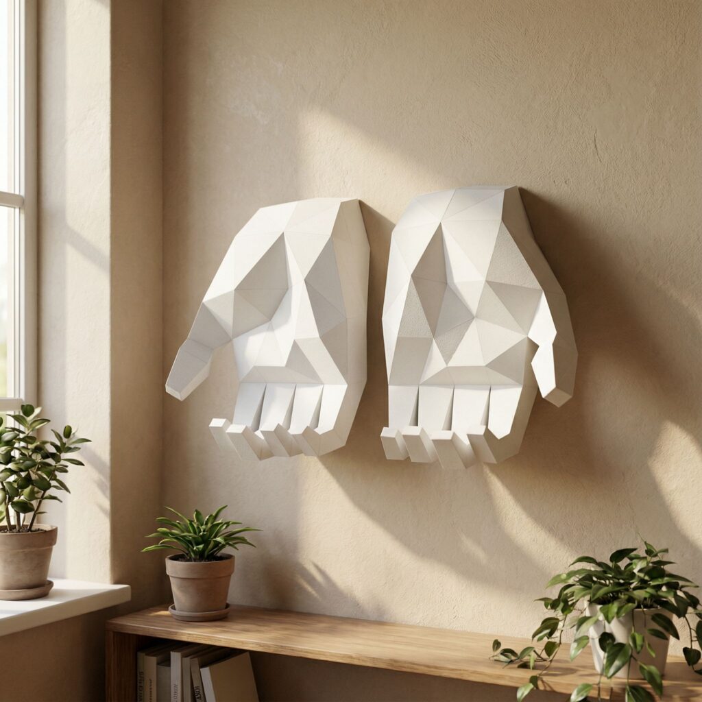 Papercraft main en posture 4 origami