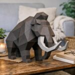 Papercraft de mamute em origami