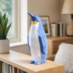 Papercraft de manchot roi en origami 3D
