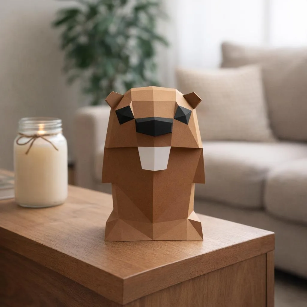 Papercraft di marmotta in origami 3D
