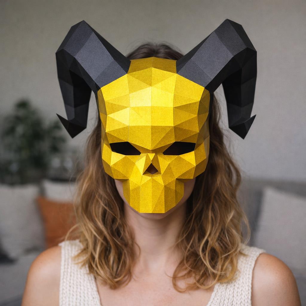 Papercraft de masque Andariel en origami 3D