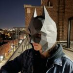 Papercraft de máscara do Batman em origami 3D