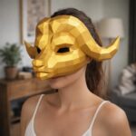 Papercraft Büffelmaske aus Squid Game als 3D-Origami